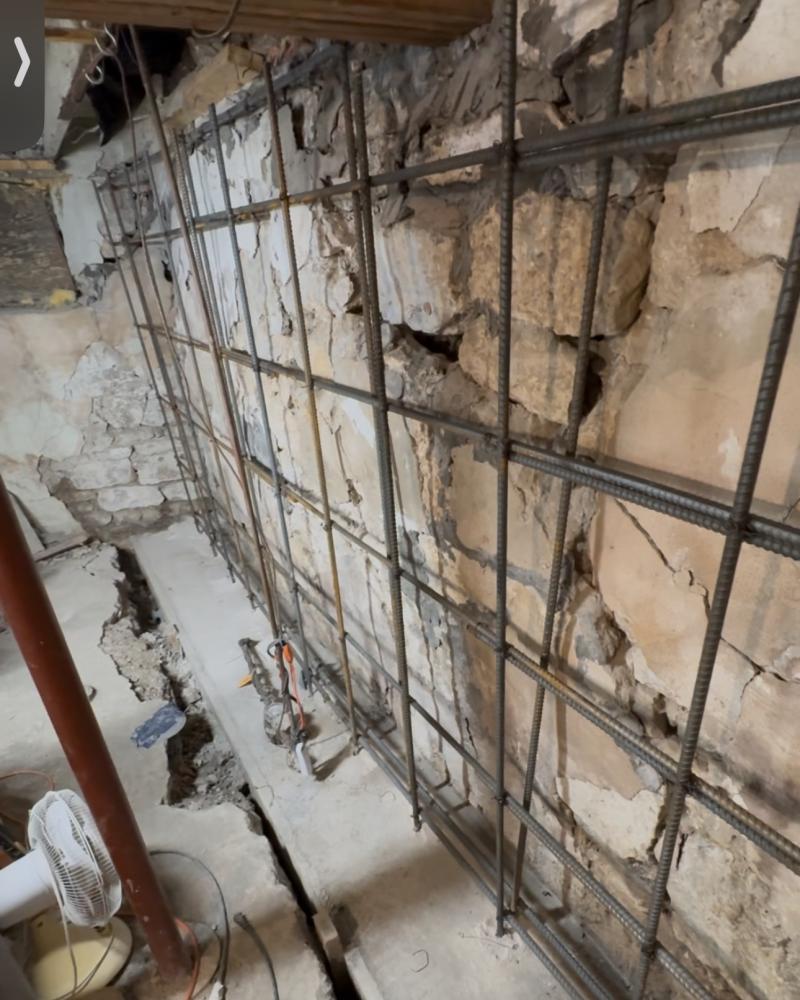 steel reinforcement for new wall 