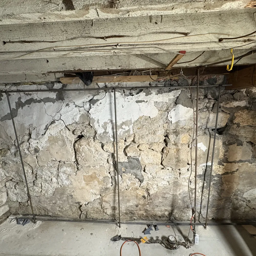 Foundation wall prior to replacement 